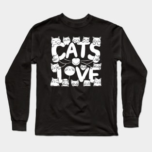 Cats love shirt funny cat lover shirt Long Sleeve T-Shirt
